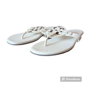 Tory Burch Miller Sandals, White, Women's 7M US